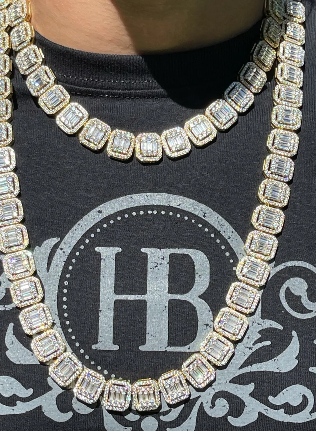 Authentic Solar Radiance Baguette Sovereign Chain - Celestial Gold-Plated Manifestation Talisman