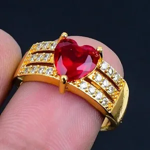 Authentic The Crimson Flame Talisman Ring of Mozambique Garnet