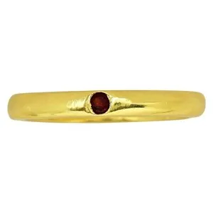 Authentic 18K Gold Plated Natural Hessonite Garnet - Madagascar Ring s.5 Jewelry TR01446