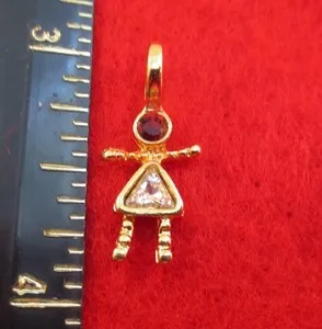 Authentic Enchanted January Garnet Guardian: 14K Gold‑Plated Girl Pendant for Children