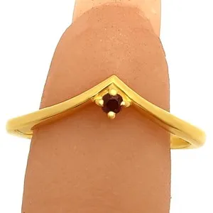 Authentic The Golden Chevron V-Shaped Gemstone Ring