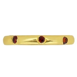 Authentic 18K Gold Plated Natural Hessonite Garnet - Madagascar Ring s.5 Jewelry TR01454