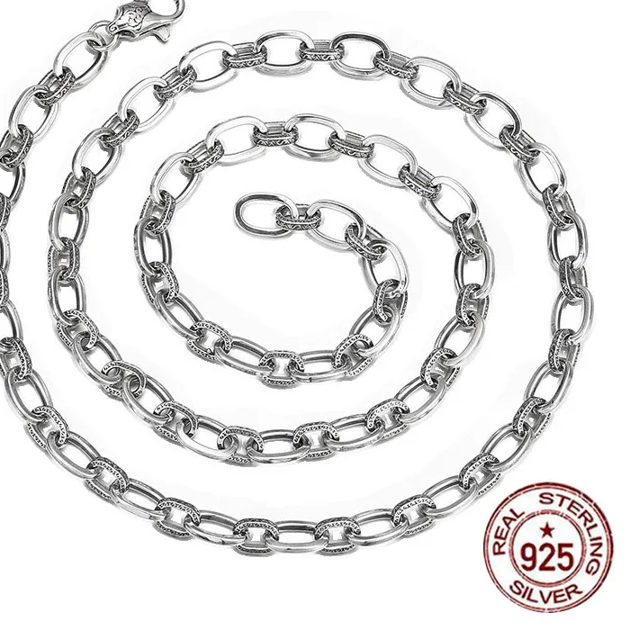 Authentic S925 Pure Silver Necklace With Precision Ring Buckle Necklace Personalized Jewelry