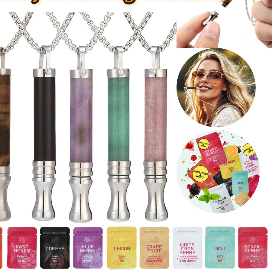 Authentic Anxiety Breathing Necklace Breath Quitgo Breathing Necklace Stress Anxiety Relief Chain For Adults