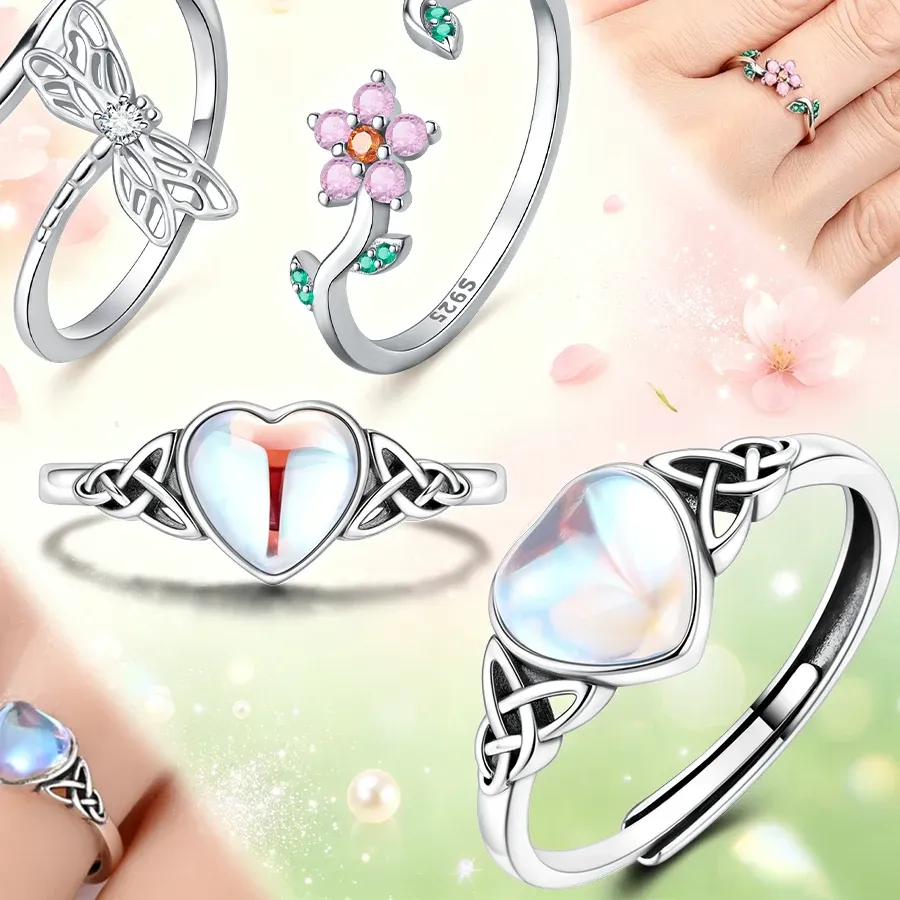 Authentic Celtic Knot Heart Moonstone Ring An Adjustable Talisman Of Eternal Bond
