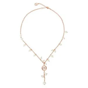 Authentic Gorgeous 18" Rose Gold Plated Cultured Freshwater Pearl Evil Eye Necklace