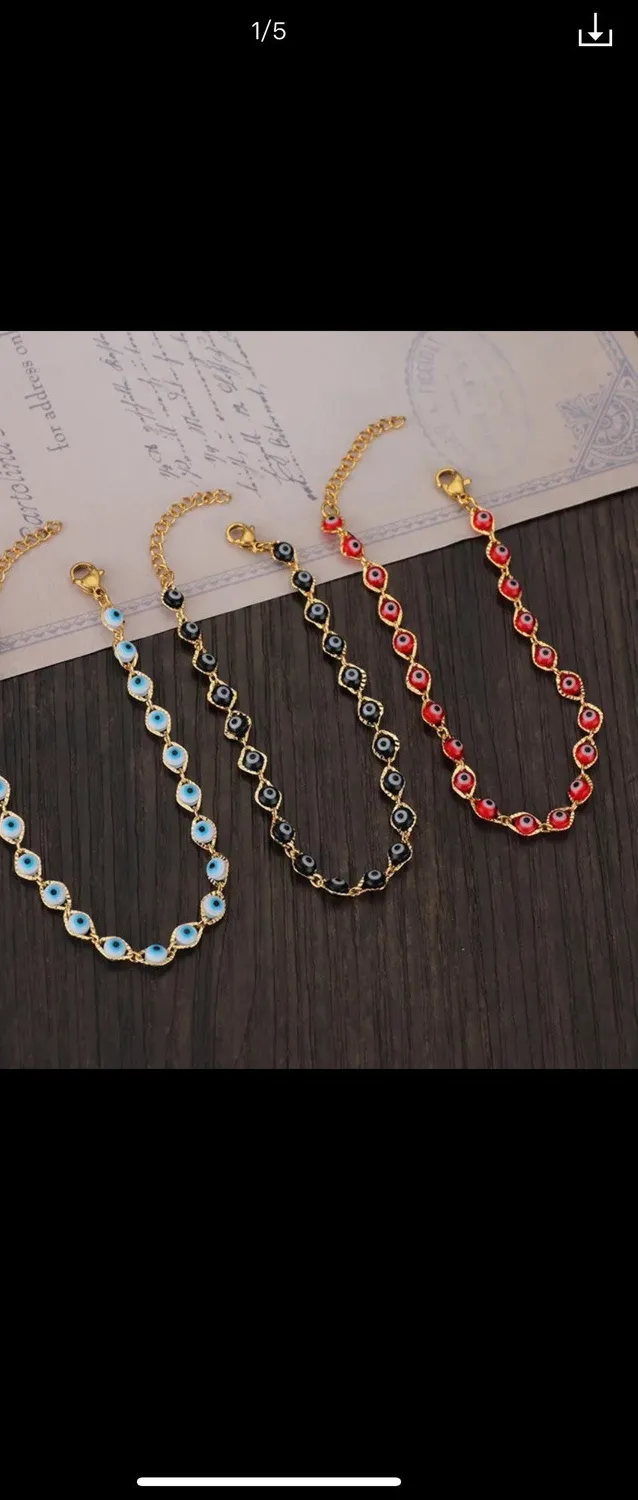 Authentic Copper 18K Gold Plated Evil Eye Bracelet