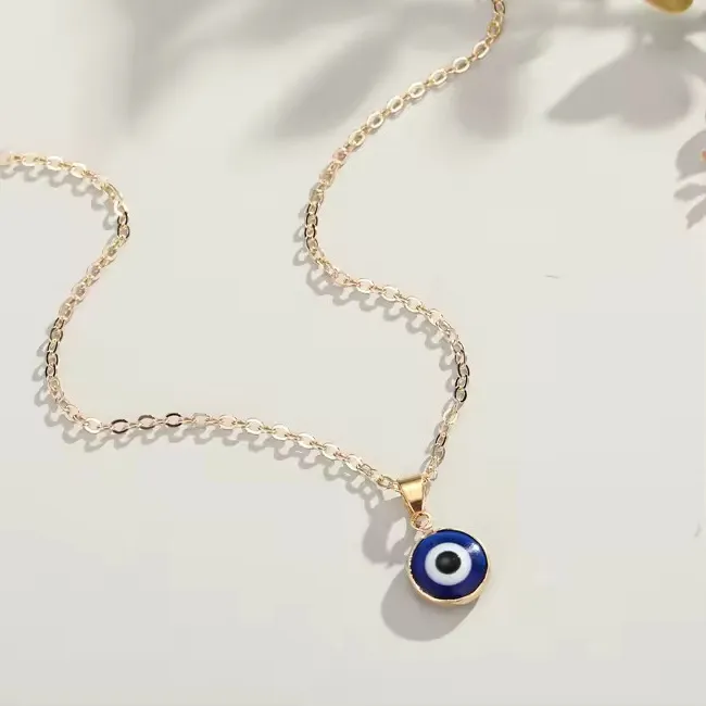 Authentic Celestial Guardian: Gold‑Plated Blue Evil Eye Pendant