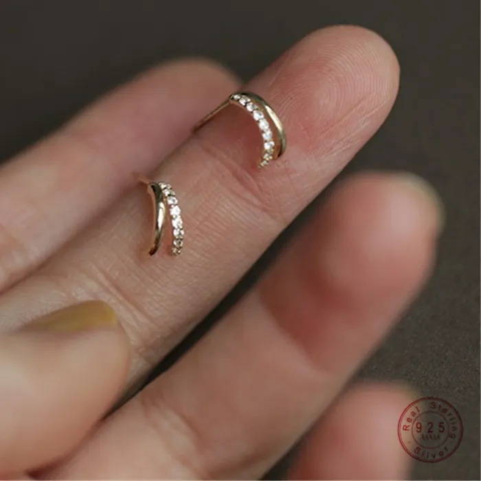 Authentic Celestial Constellation Pavé Zircon Gold- Plated Ear Bone Studs