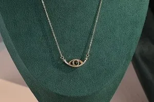 Authentic Minimalist Evil Eye Protective Charm Necklace Minimalist Gold Plated