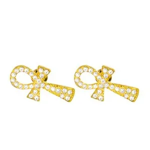 Authentic Celestial Ankh Radiance - Sacred Life Force Stud Earrings