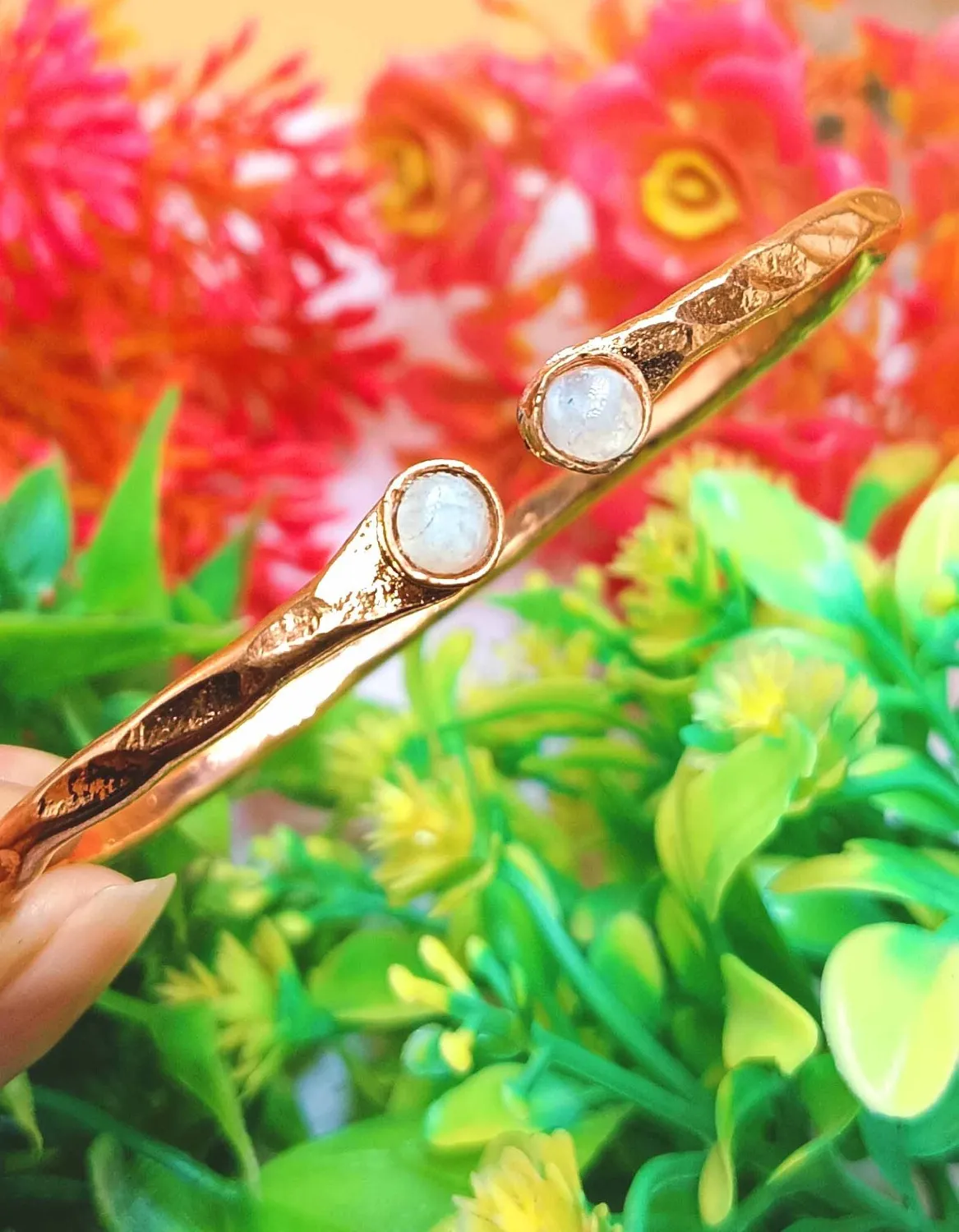 Authentic Celestial Fire Moonstone Cuff – Adjustable Gold‑Plated Aura‑Weaving Bangle