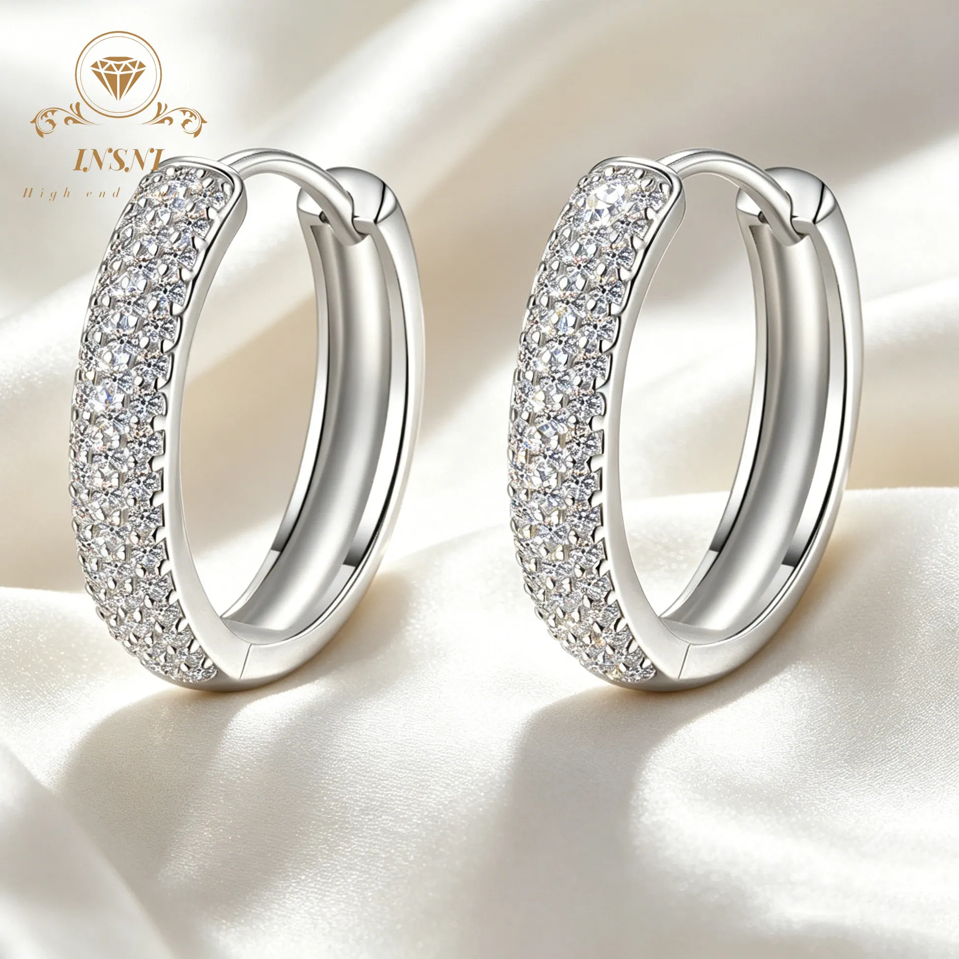 Authentic Radiant Moissanite Celestial Hoops Of Clarity And Fortune
