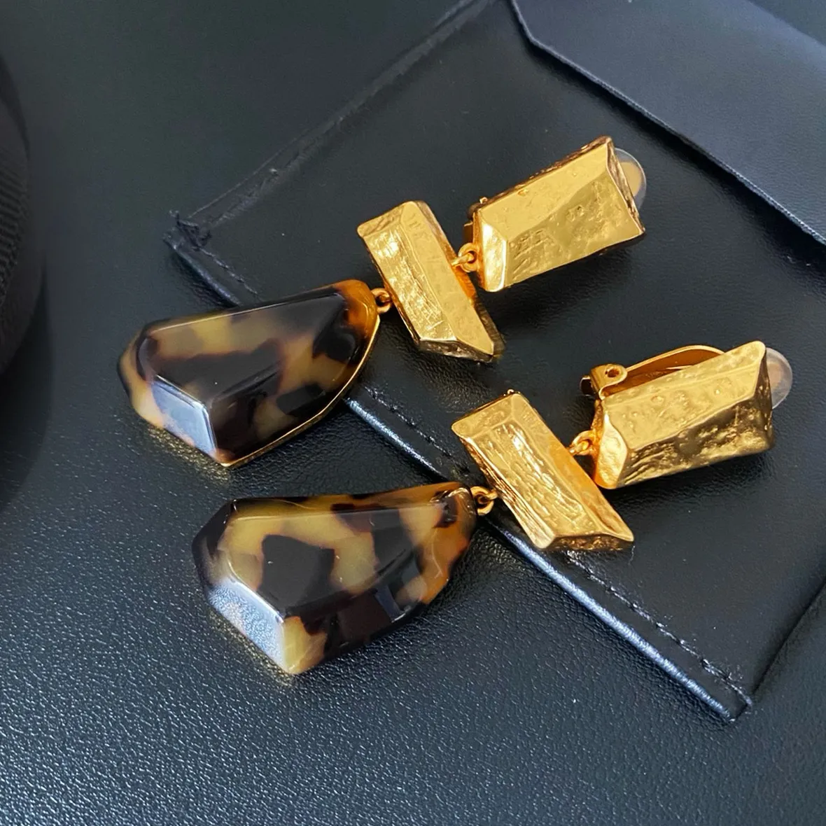 Authentic Talisman Of The Wild Grace Geometric Leopard Resin Ear Ornaments