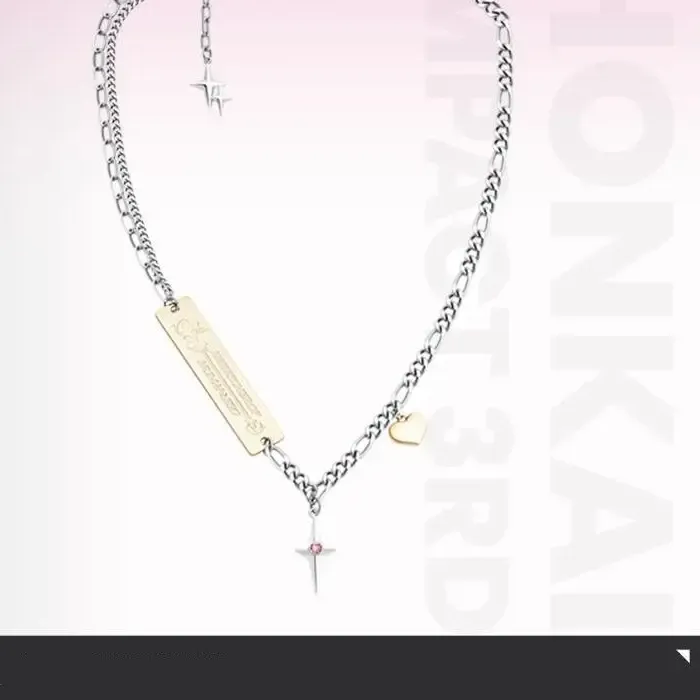 Authentic Game Honkai Impact 3 Cosplay Jewelry Elysia Herrscher Of Human Ego Theme Necklaces Chain Pendant Couple