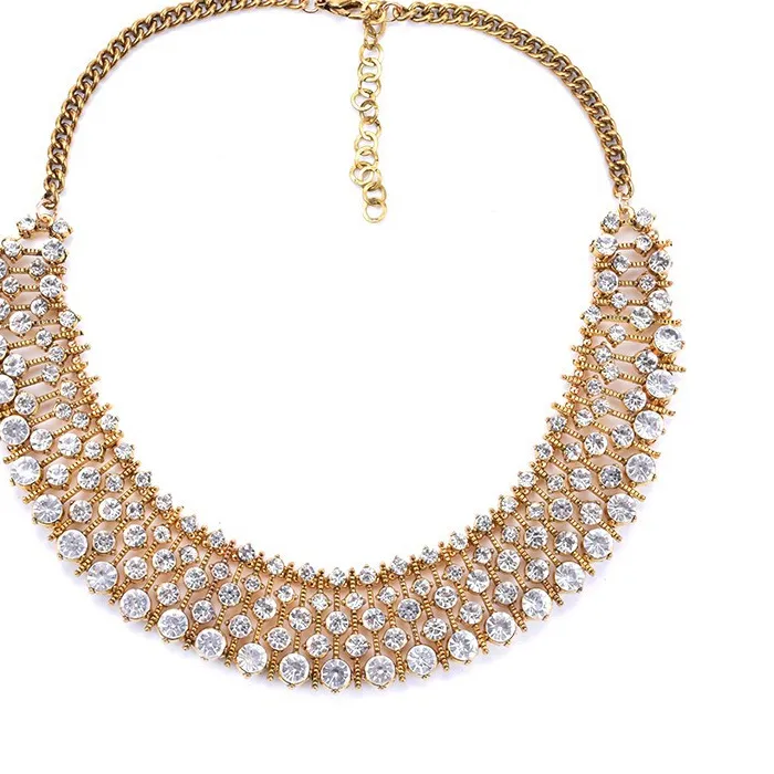 Authentic The Regal Royal Heritage Diamond- Encrusted Hollow Statement Necklace