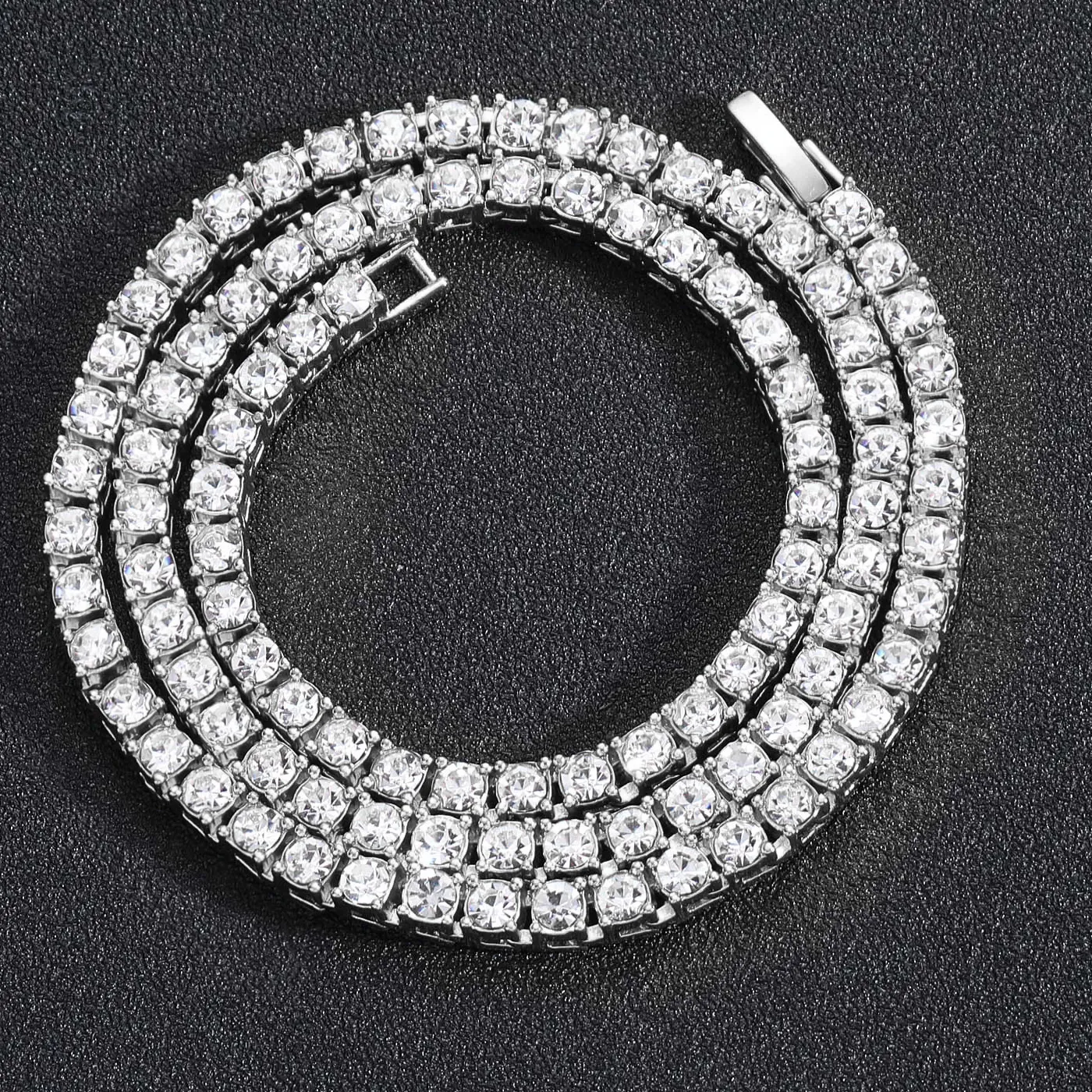 Authentic Iced Out Tennis Chain Necklace 4Mm 5Mm Hip Hop Sparking Chain Bracelet Necklace Jewelry Accessories