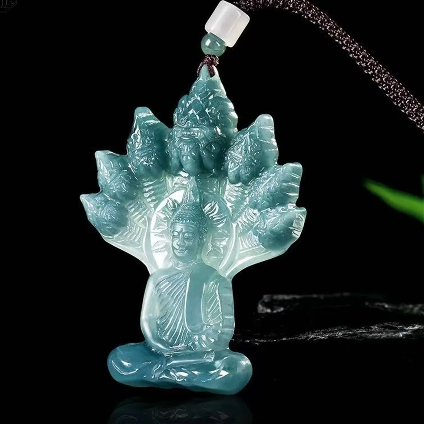 Authentic Celestial Blue Jade Wolf Pendant Moonlit Howl Of Protection