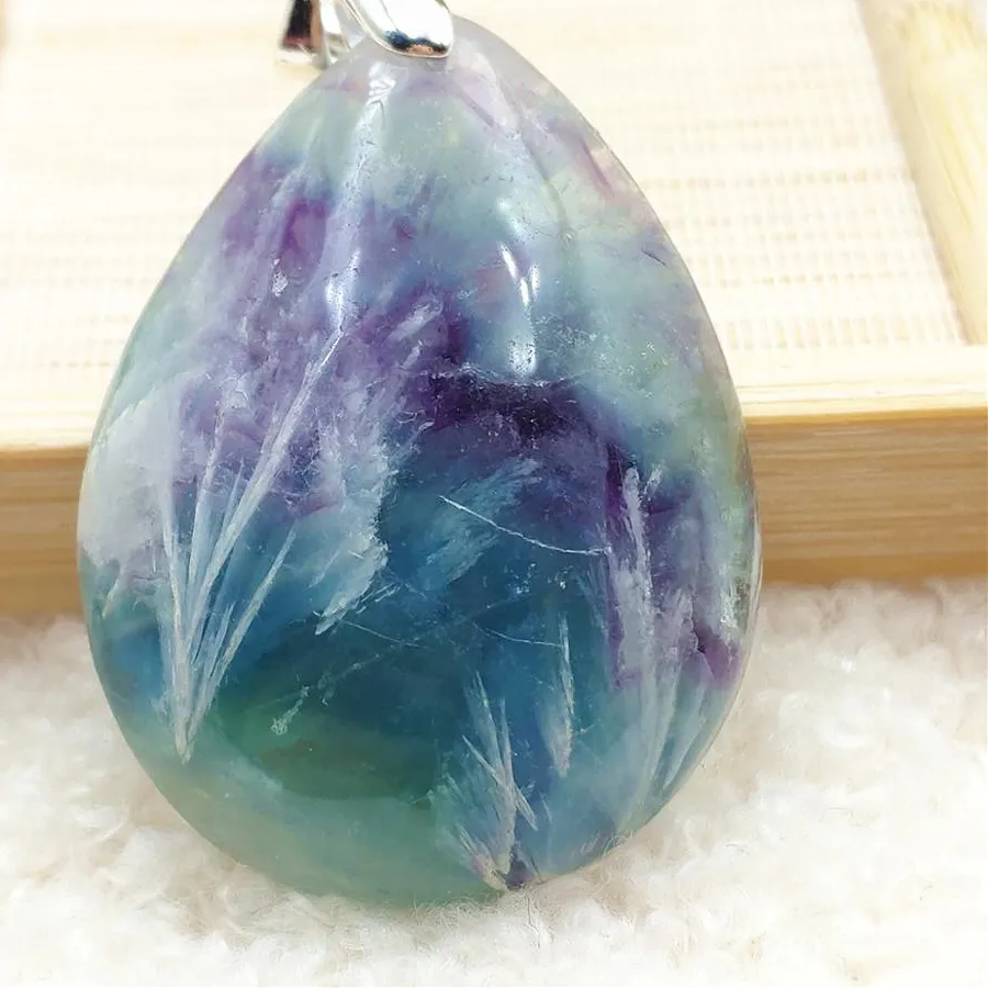 Authentic Celestial Azure Plume Fluorite Sanctuary Pendant