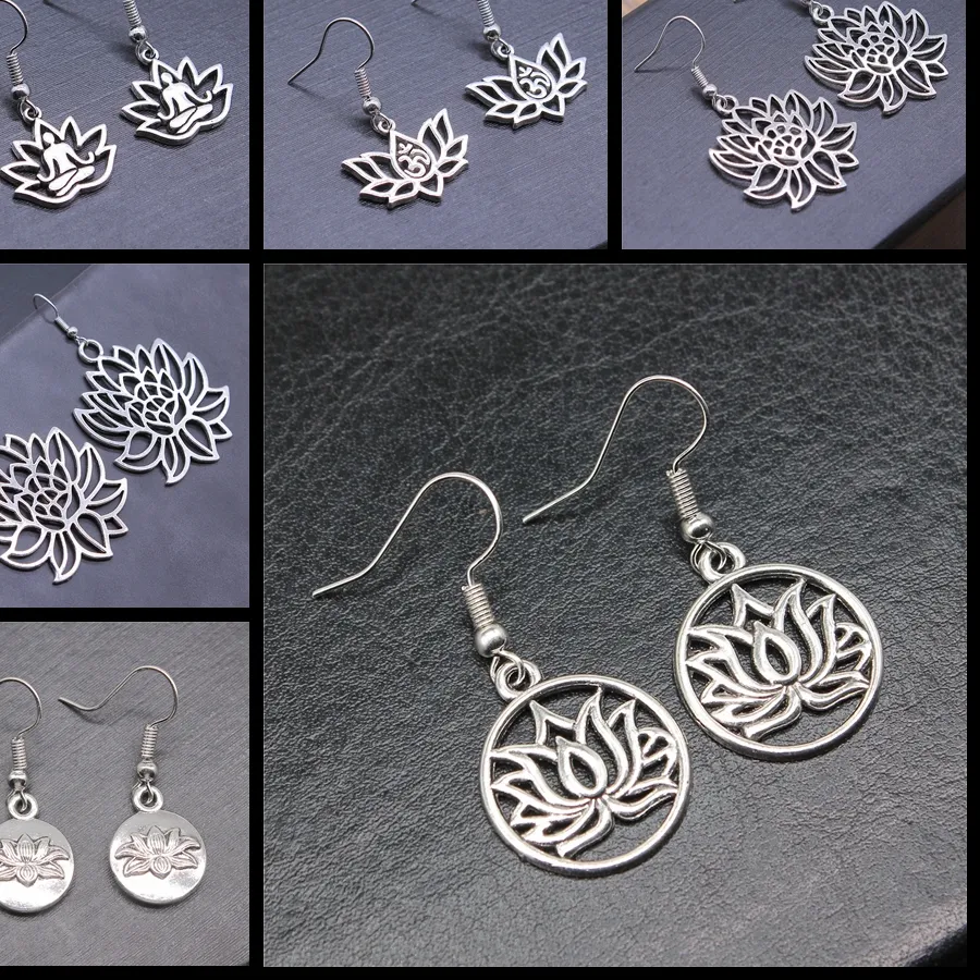 Authentic Whispers Of Enlightenment Lotus And Buddha Drop Earrings