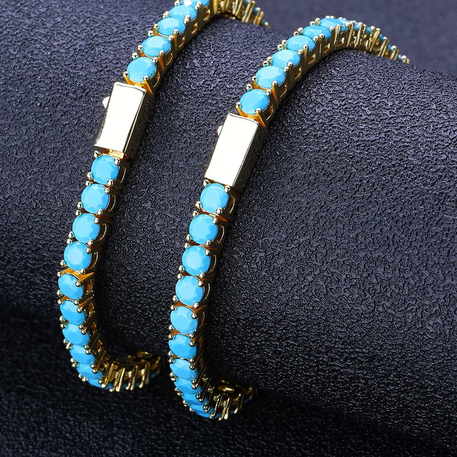 Authentic The Celestial Azure Current 18K Gold-Plated Turquoise Tennis Talisman