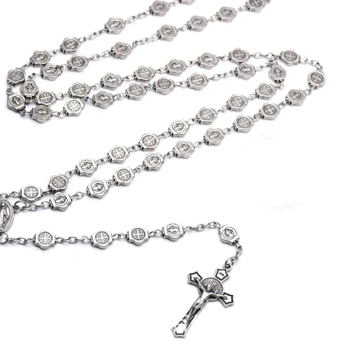 Authentic Sacred Shield Of Saint Benedict Prayer Bead Rosary And Crucifix