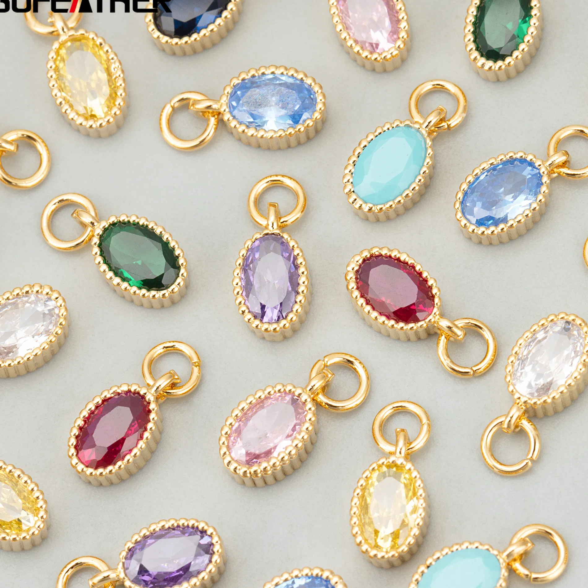Authentic GUFEATHER ME91,jewelry accessories,18k gold rhodium plated,,nickel free,zircon,diy pendants,charms,jewelry making,6pcs/lot