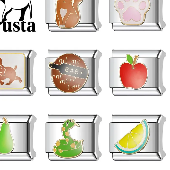 Authentic Trusta Pear Apple Watermelon Italian Links 9Mm Bracelet Diy Jewelry N284