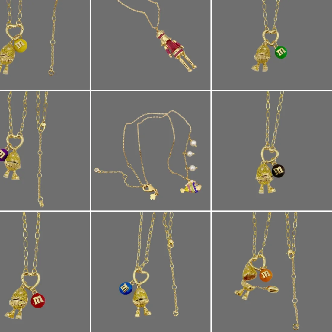 Authentic Kate Jewelry 18K Gold Filled Fancy Charm Necklace For Women Fine Jewelry Birthday Christmas Gift