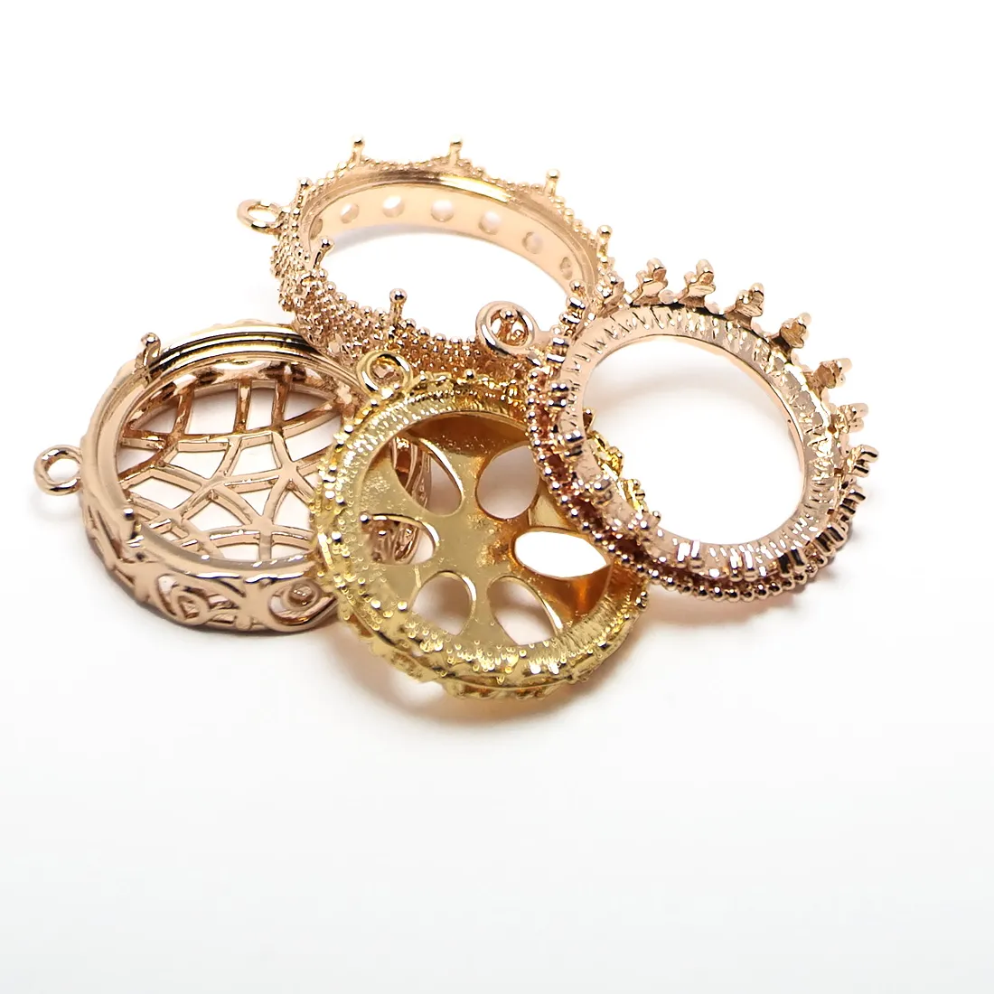 Authentic 1pcs Classy Crown Charms,Gold Color Plated Vintage Pendant,Jewelry Necklace Making,Inlayable Bridal Jewelry