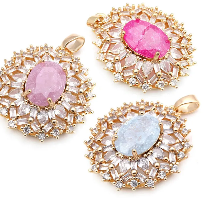 Authentic Divine Harmony: 18K Gold-Toned Oval Charm Pendant for Women