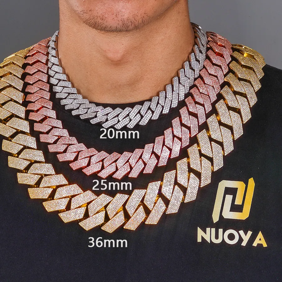 Authentic ESKEEM 20/26/36mm Iced Out Diamond Chunky Cuban Link Chain Necklace Gold Plated Hip Hop Jewelry for Men