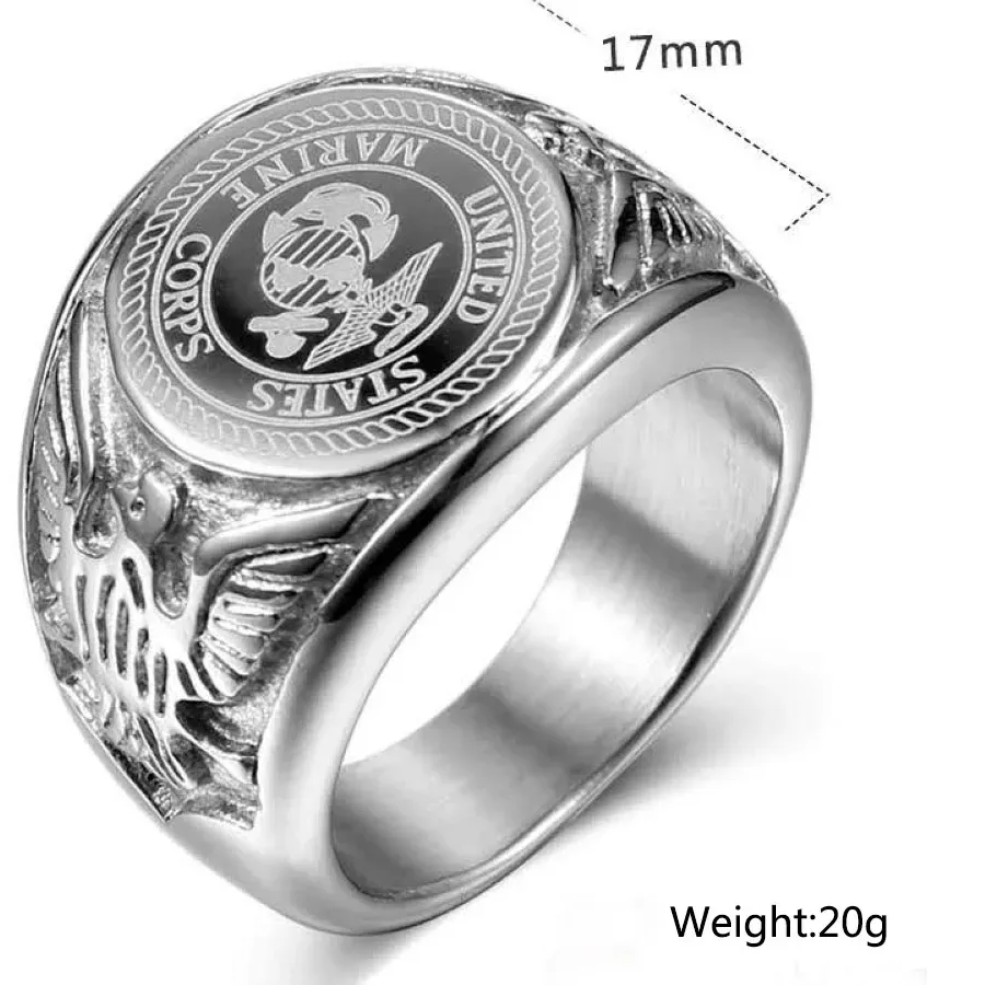 Authentic 8 9 10 11 12 13 Plated Silver Ring Eagle Pattern Waterproof Anti Oxidation Finger Jewelry Male