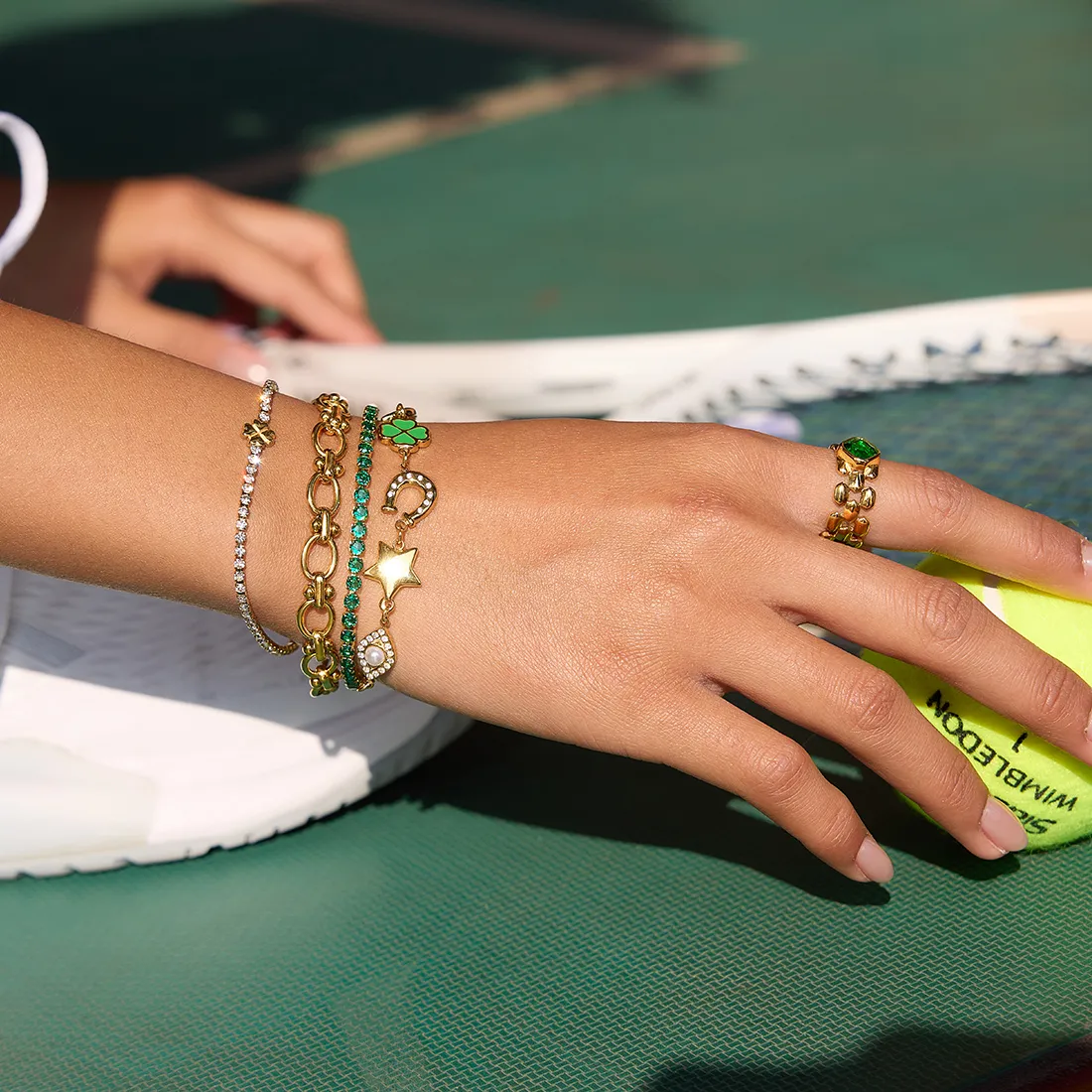 Authentic Emerald Fortune Pentagram Amulet - Celestial Clover Prosperity Bracelet