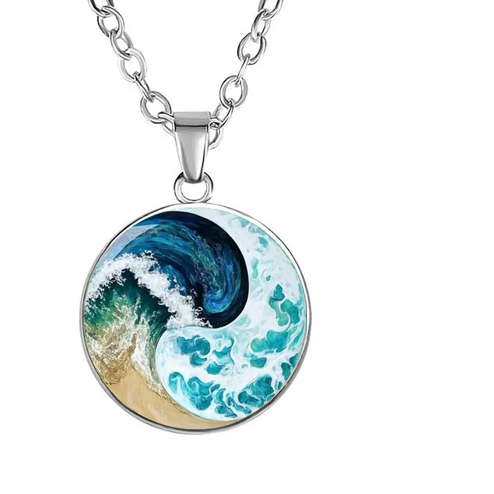 Authentic Tears Of The Ocean Gold- Plated Glass Dome Talisman