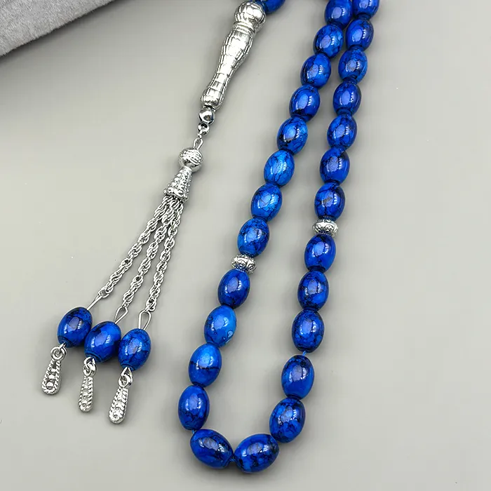 Sacred 33- Bead Glass Tasbih And Meditative Hand String