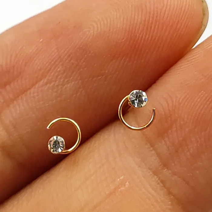 Authentic Celestial Spirals Of Starlight Sterling Silver Crystal Nose Talismans