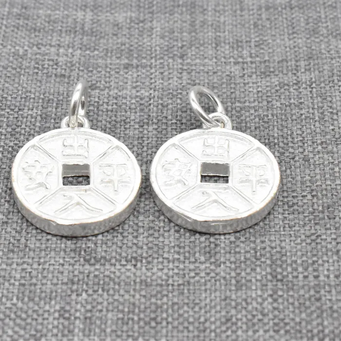 1 Double Sided Chinese Feng Shui Safe Travel Coin In 925 Sterling Silver