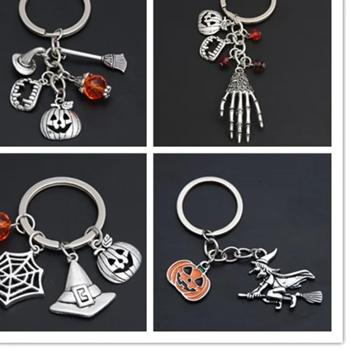 Authentic Halloween Keychain Pumpkin Wizard Broomstick Tooth Keychain Witch Nightmare Devil Jewelry Lady Keychain Halloween Spirit