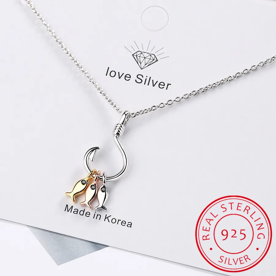 Authentic Talisman Of The Abundant Stream Three- Fish Silver Pendant