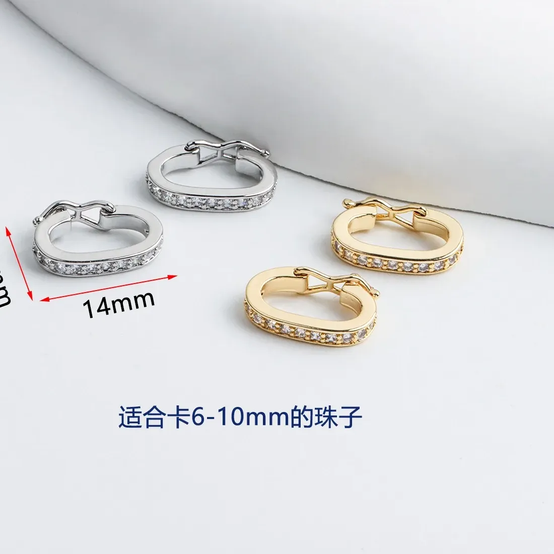 Authentic 18K Real Gold Plated Micro Zirconium Pearl Necklace Bracelet Clip Universal Buckle Sweater Chain Buckle DIY Accessories