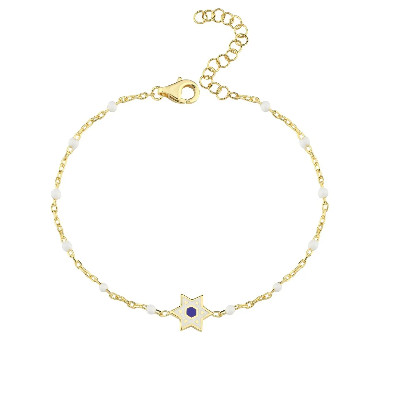 Authentic Celestial Star of David Gold-Plated Bracelet – Divine Protection