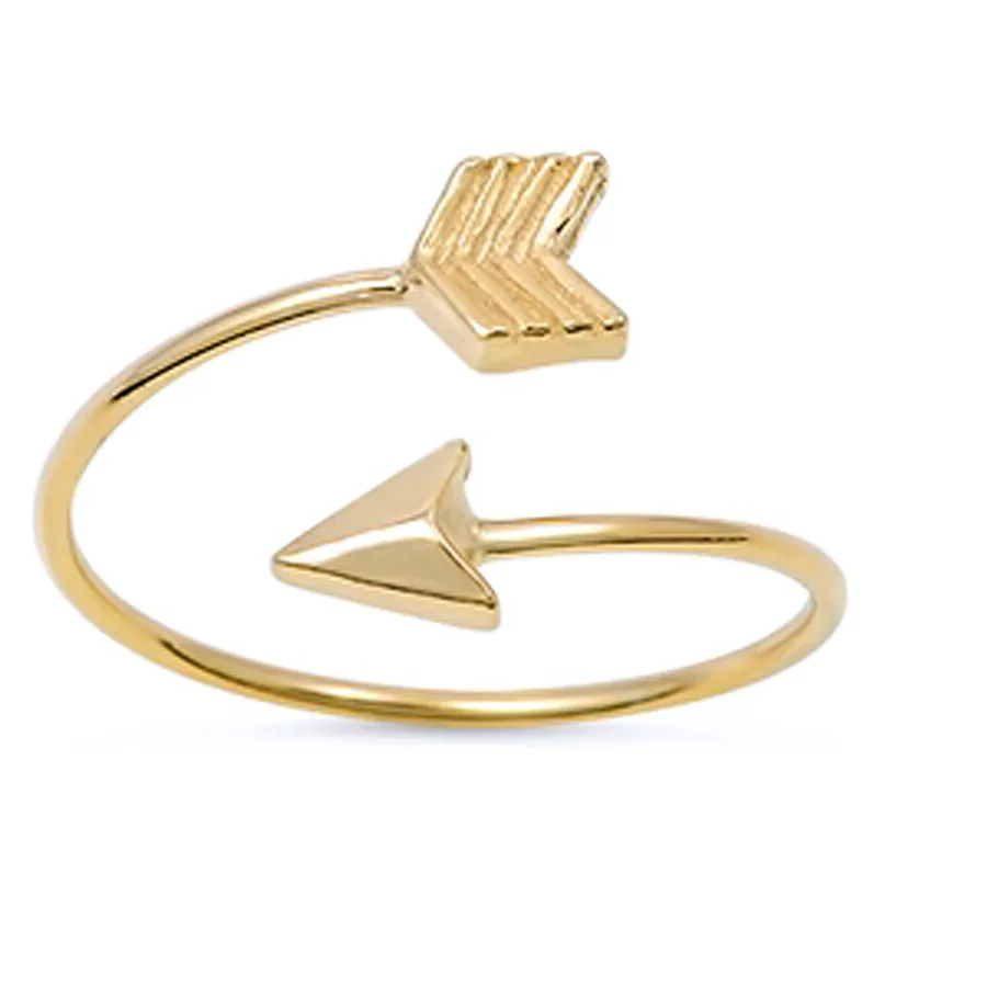Authentic The Celestial Archer's Vow: 14K Gold-Plated Cupid Arrow Ring