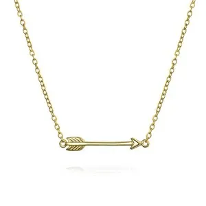 Authentic Dainty Cupid Arrow Pendant Necklace in 14K Gold Plated Sterling Silver