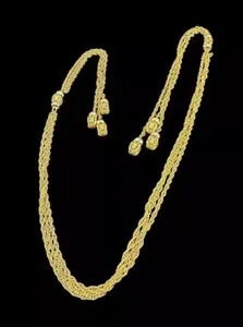Authentic Necklace Lariat Filigree Rhinestone 29 inch Yellow Gold Plated Vintage Jewelry