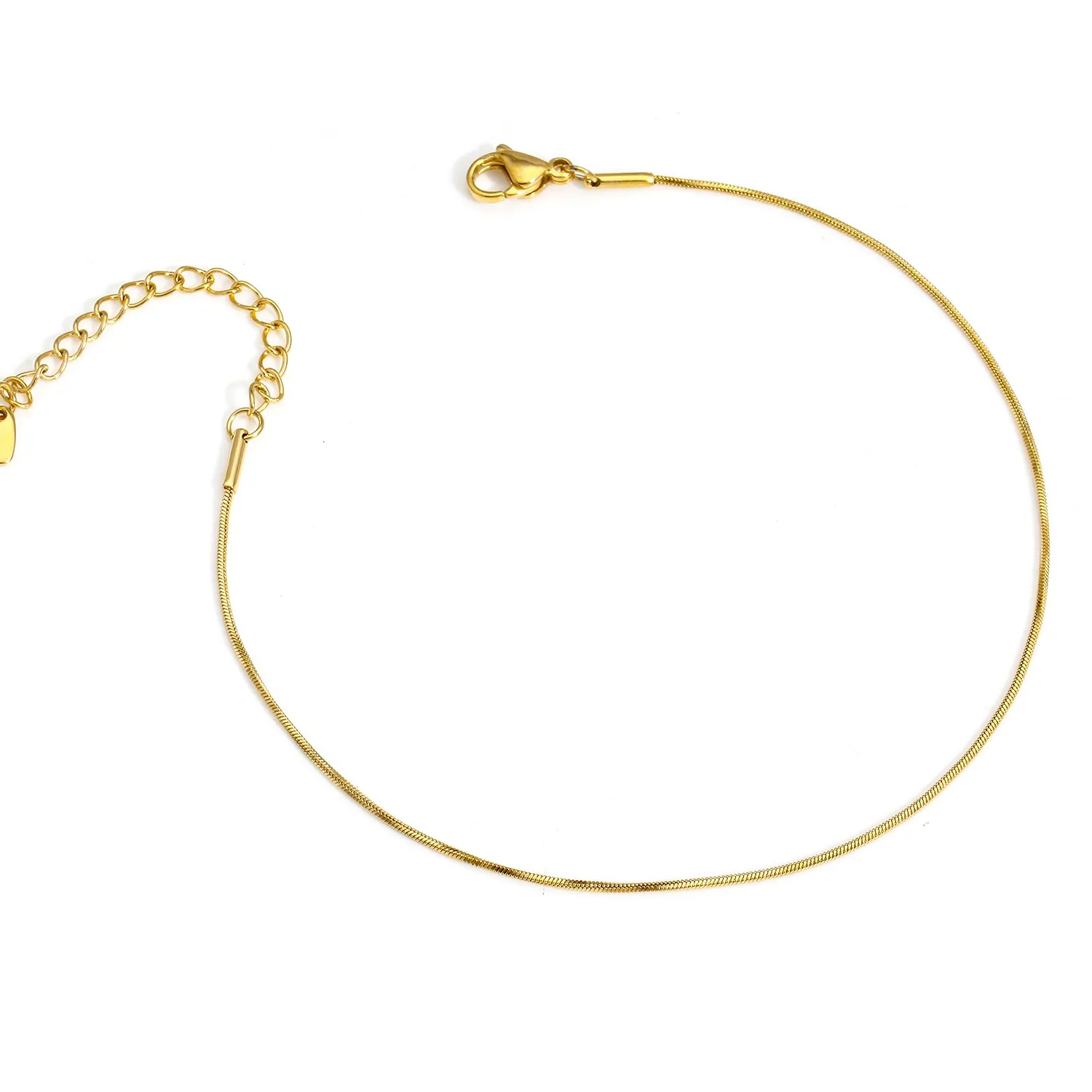 Authentic 1Pc Bracelet Gold Color Handmade Round Snakle Link Chain Anklet Bracelet Jewelry