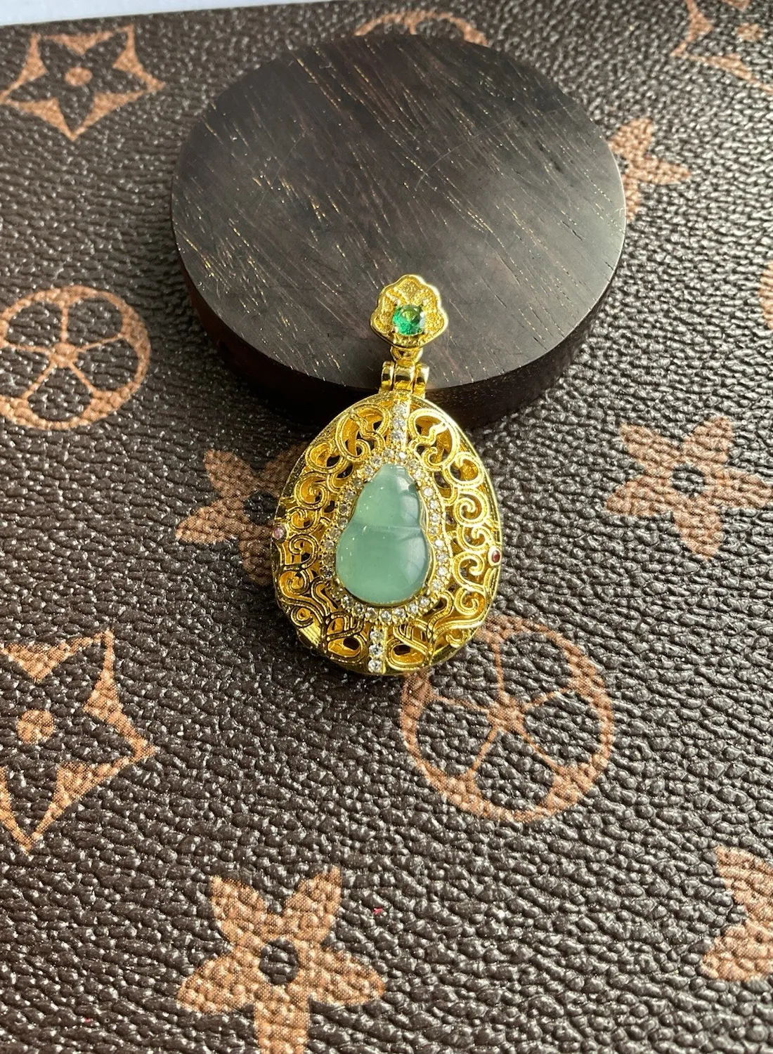 Authentic The Golden Harvest Gourd Sacred Burmese Jadeite Talisman Of Vitality
