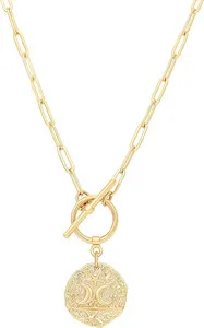 Authentic Aobei Pearl 18K Gold Plated Moon Star Lion Evil Eye Love Heart Cross Pendant Nec