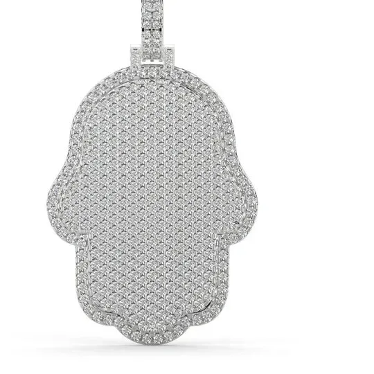 Authentic Radiant Sanctuary Hamsa Hand Moissanite Talisman