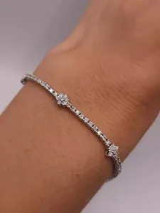 Authentic The Celestial Hamsa Tennis Bracelet In 14K White Gold Finish